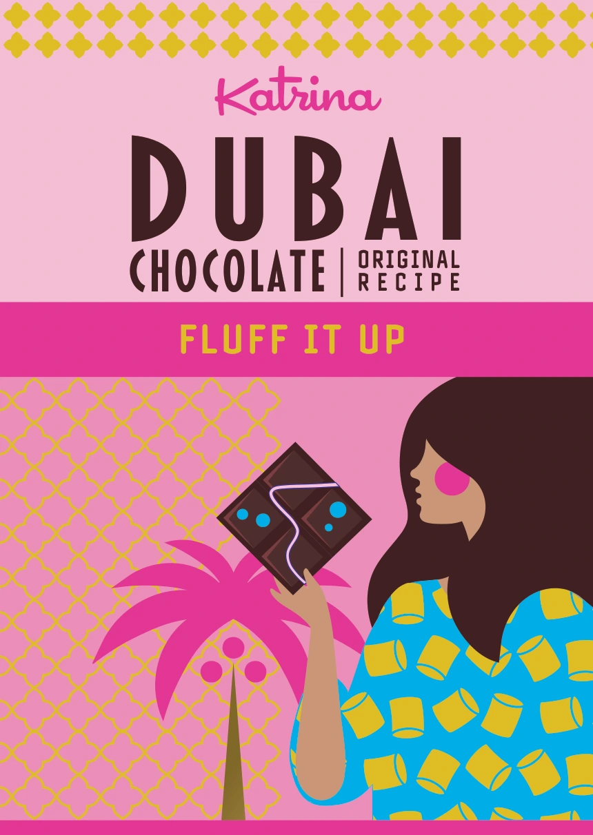Katrina Fluff It Up gold foil packaging