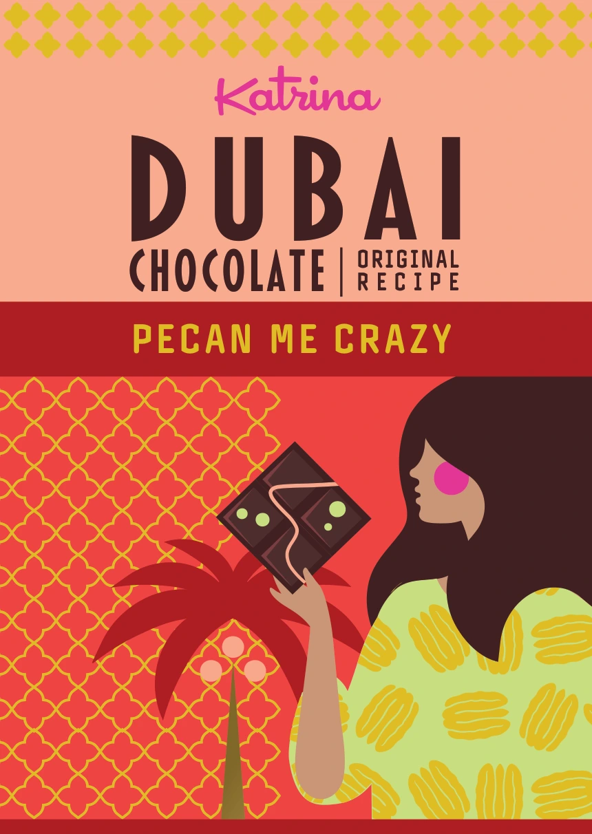 Katrina Pecan Me Crazy gold foil packaging
