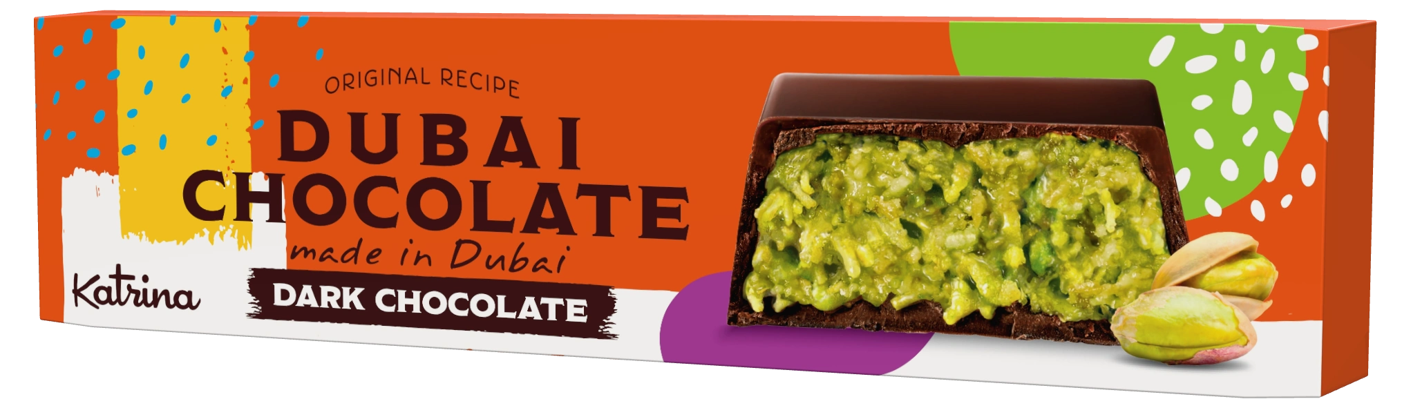 Katrina Dark Chocolate filled bar packaging