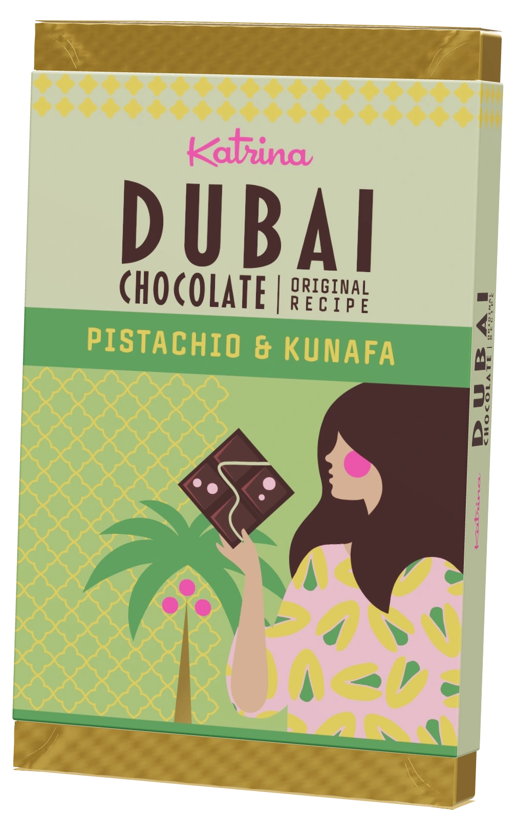 Katrina Pistachio & Kunafa packaging
