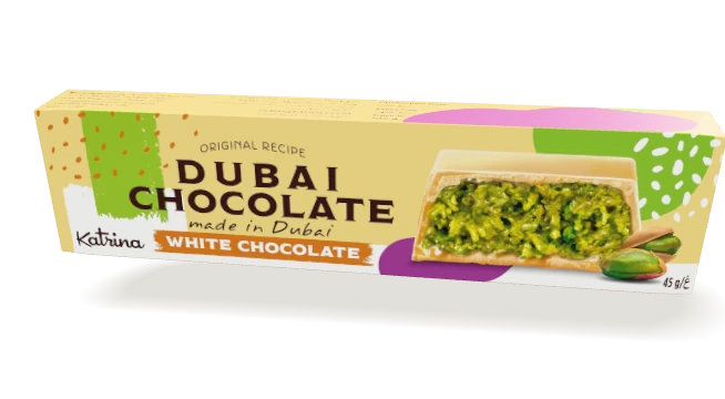 Katrina White Chocolate packaging